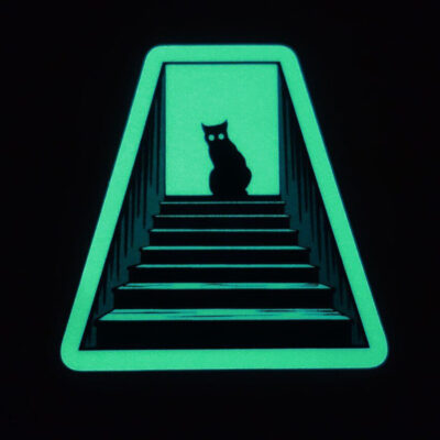 Spooky Cat Glow In The Dark Vinyl Sticker