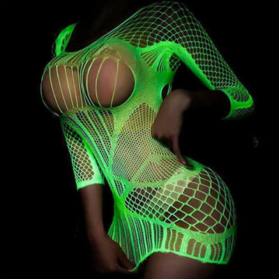 Glow in the Dark Fishnet Bodysuit Pantyhose