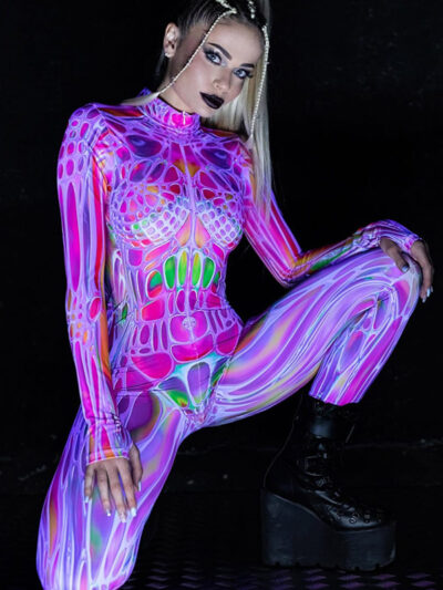 Pink Alien Glow-in-Dark Sci-Fi Costume