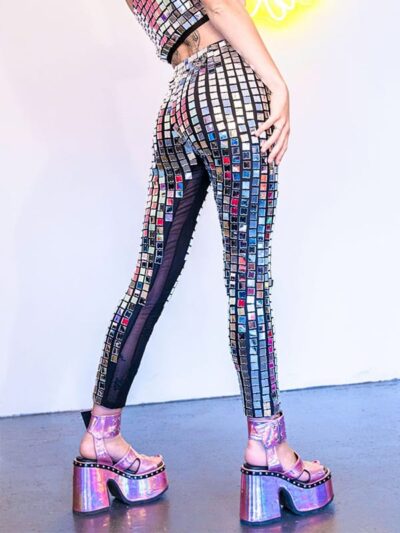 Shimmering Mirror Sequin Leggings