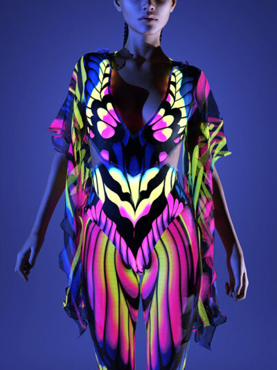 UV Neon Hooded Fairy Costume